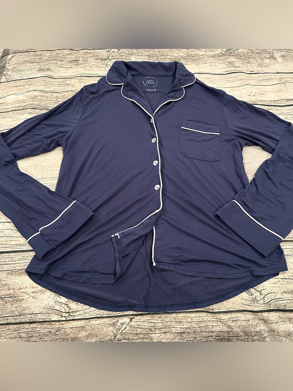 Cozy Earth Bamboo Classic Pajama Top Size Small (Tall) Sustainable Natural Fiber